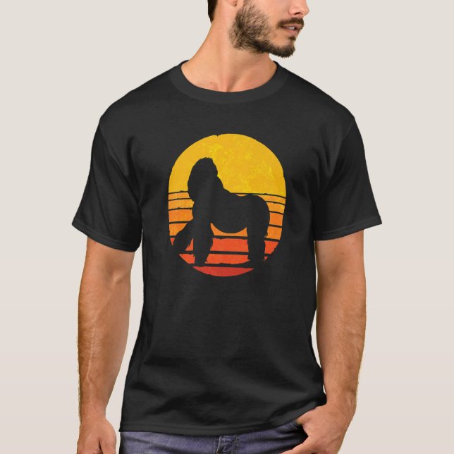 Retro Sunset Gorilla Club T-Shirt (Vorderseite)