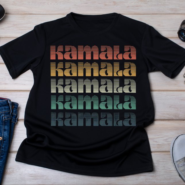 Retro Sunset Gradient Kamala 2024 T-Shirt (Von Creator hochgeladen)