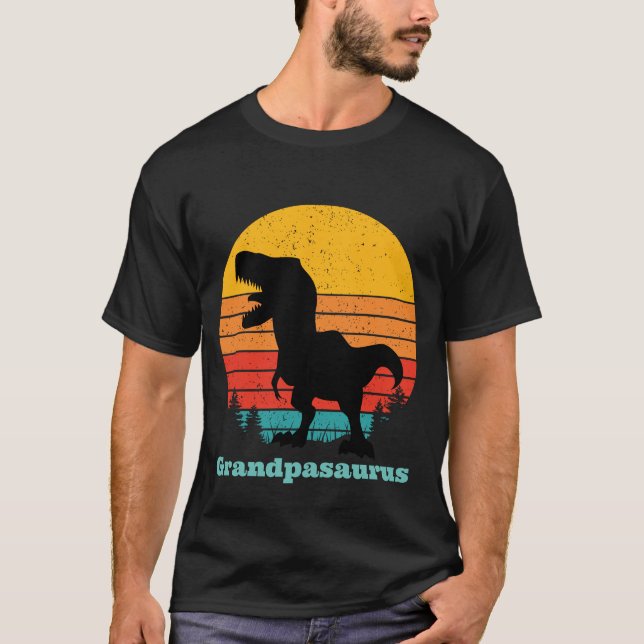 Retro Sunset Grandpasaurus T-Shirt (Vorderseite)