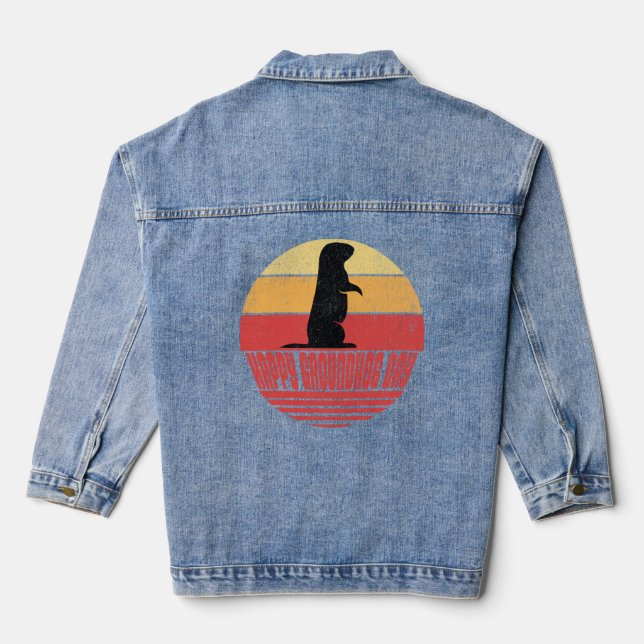 Retro Sunset Groundhog Day Jeansjacke (Rückseite)