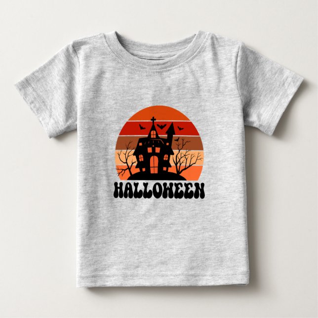 Retro Sunset Halloween Baby T-shirt (Vorderseite)