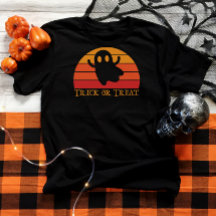 Retro Sunset Halloween T-Shirt - Trick oder Treat