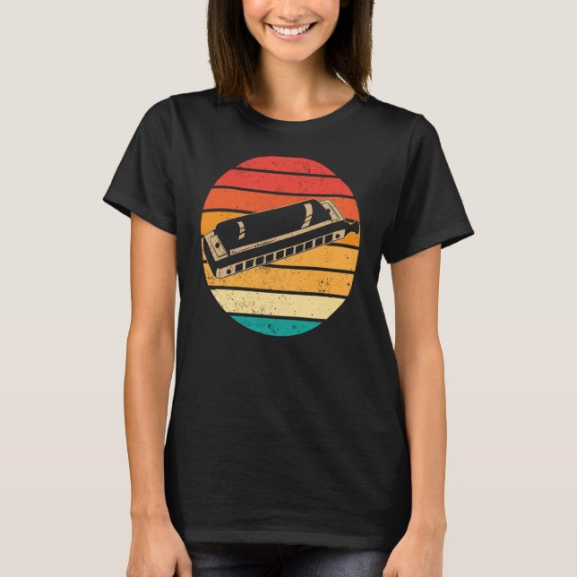 Retro Sunset Harmonica T-Shirt (Vorderseite)