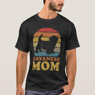 Retro Sunset Havanese Hund Mama T - Shirt