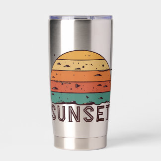Retro Sunset Horizon Graphic Tasse' Thermobecher