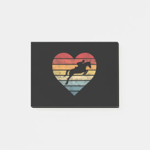 Retro Sunset Horse Lover Rider Reitsport Post-it Klebezettel