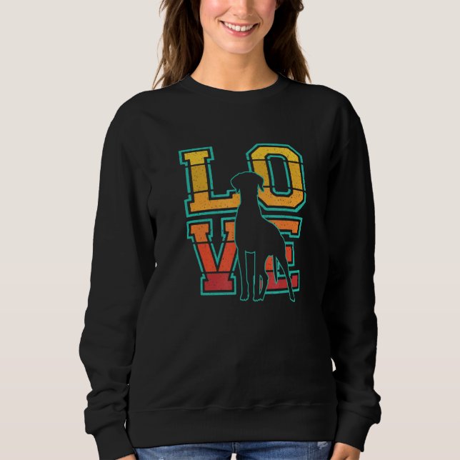 Retro Sunset I Liebe Mein Pointer Dog Design Sweatshirt (Vorderseite)