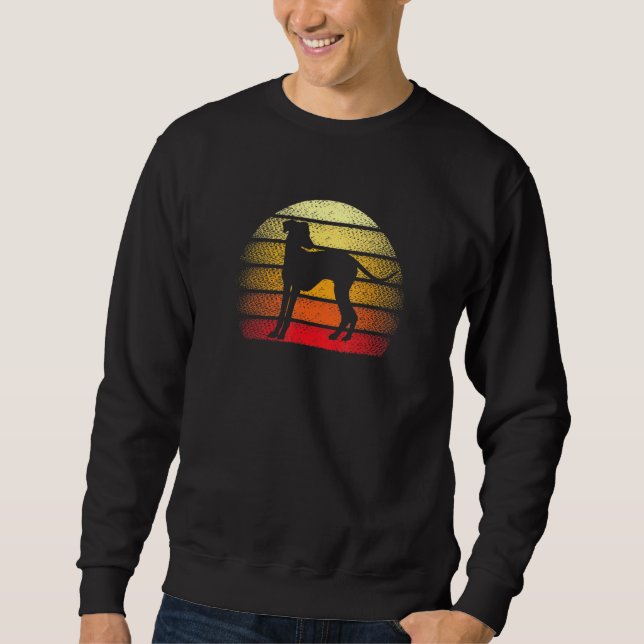 Retro Sunset Italian Greyhound Dog Design Sweatshirt (Vorderseite)