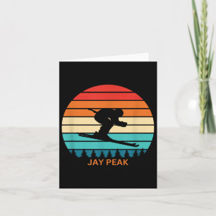 Retro Sunset Jay Peak Vermont Skifahrer Karte