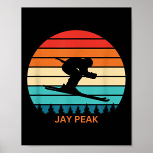 Retro Sunset Jay Peak Vermont Skifahrer Poster