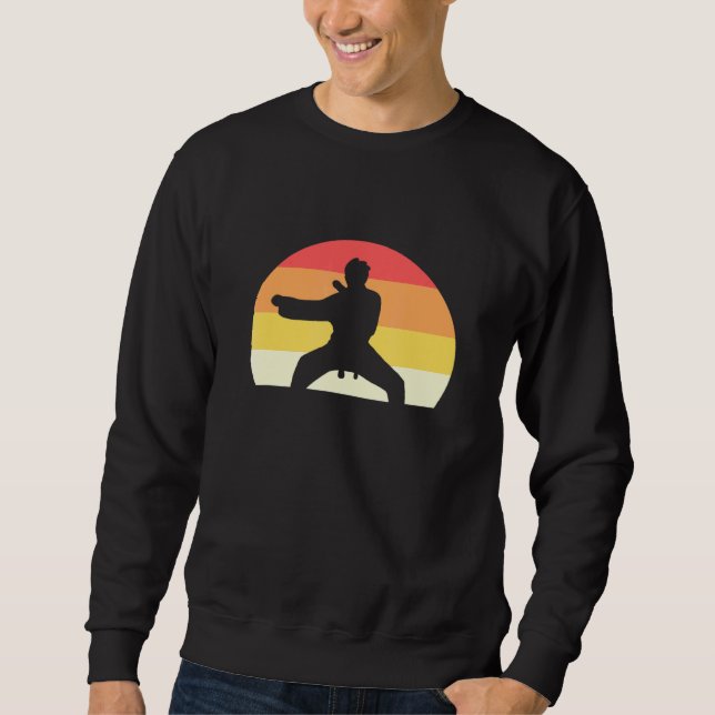 Retro Sunset Karate Vintag Taekwondo Sweatshirt (Vorderseite)