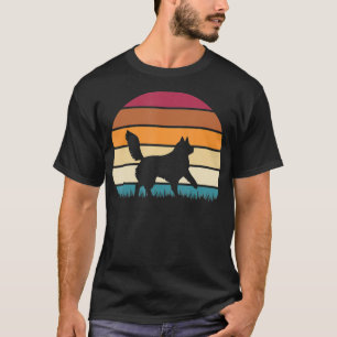 Retro Sunset Kitten Feline Pet Asian Sem Longhair T-Shirt