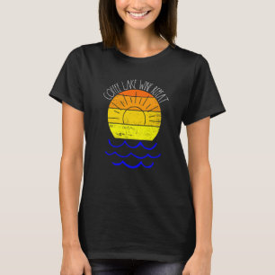 Retro Sunset Lake and Wine Coffee Lake Wine Wieder T-Shirt