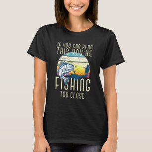 Retro Sunset Lake Fischen Fischer Hobby Fischen T-Shirt
