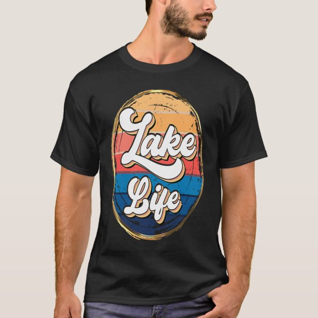 Retro Sunset Lake Life Men & Women Loves Camping S T-Shirt (Vorderseite)