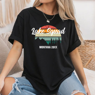 Retro Sunset Lake Squad Family Wiedersehen Summer  T-Shirt