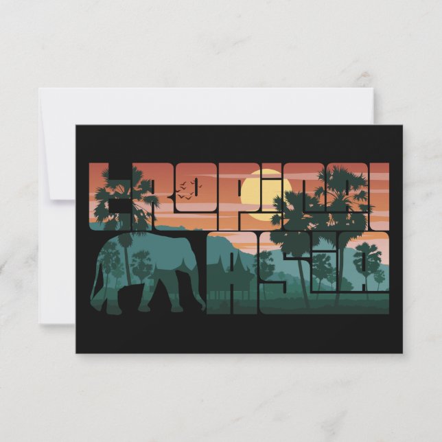 Retro Sunset Landschaft Asien Thailand - Typografi Karte (Vorderseite)