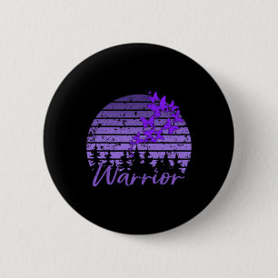 Retro Sunset Lila Butterfly Fibro Lupus Krieger Button
