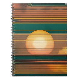 Retro Sunset Lines Aesthetic Spiral Notebook Notizblock