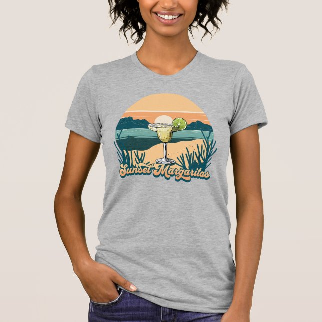 Retro Sunset Margaritas T-Shirt (Vorderseite)