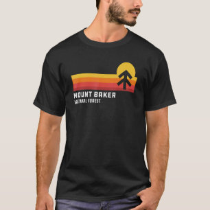 Retro Sunset Mount Baker National Forest Glacier W T-Shirt