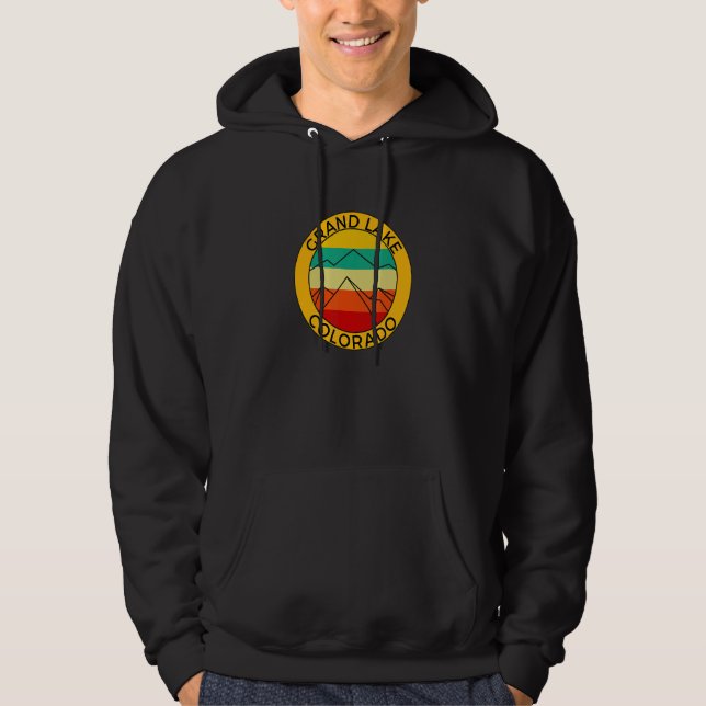 Retro Sunset Mountain Grand Lake Colorado Hoodie (Vorderseite)