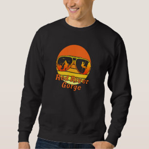 Retro Sunset Mountain Kentucky Rock Klettern Rot R Sweatshirt