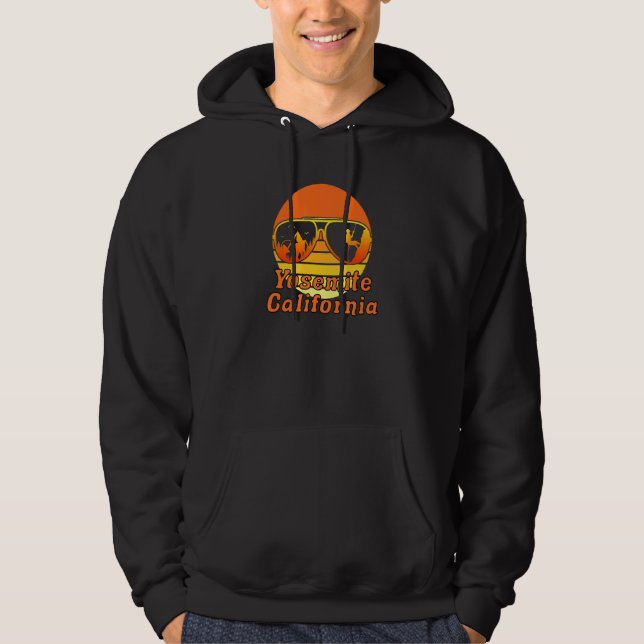 Retro Sunset Mountain Wanderung Yosemite Californi Hoodie (Vorderseite)