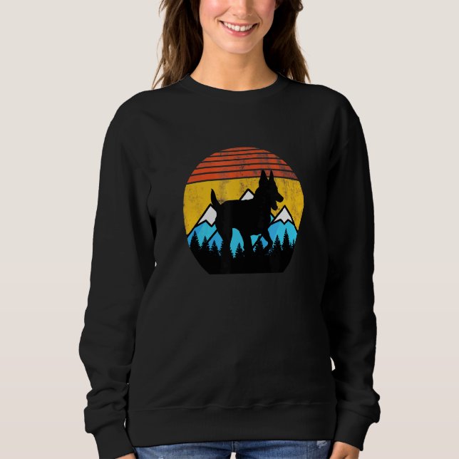 Retro Sunset Mountains K9 Belgisches Malinois Dutc Sweatshirt (Vorderseite)