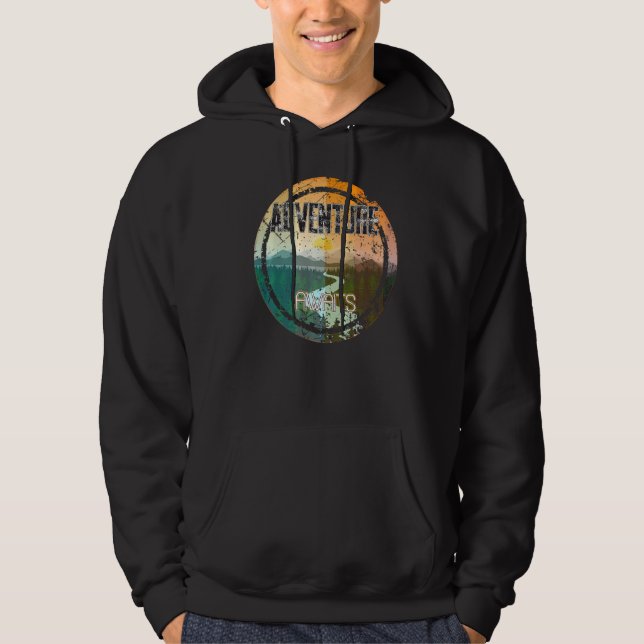 Retro Sunset Natural Lake Adventure Park Hoodie (Vorderseite)