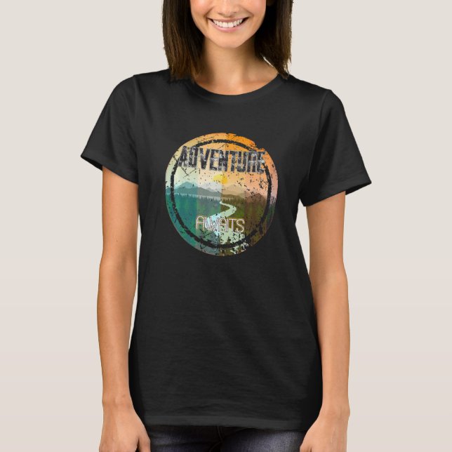 Retro Sunset Natural Lake Adventure Park T-Shirt (Vorderseite)