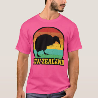 Retro Sunset Neuseeland Kiwi T-Shirt