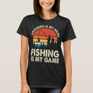 Retro Sunset Opa ist mein Name Fischen ist mein Sp T-Shirt