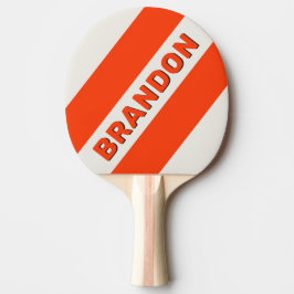 Retro Sunset Orange Drei fette Streifen mit Namen Tischtennis Schläger