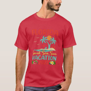 Retro Sunset Palm Tree Beach Urlaub 2022 Florida T-Shirt