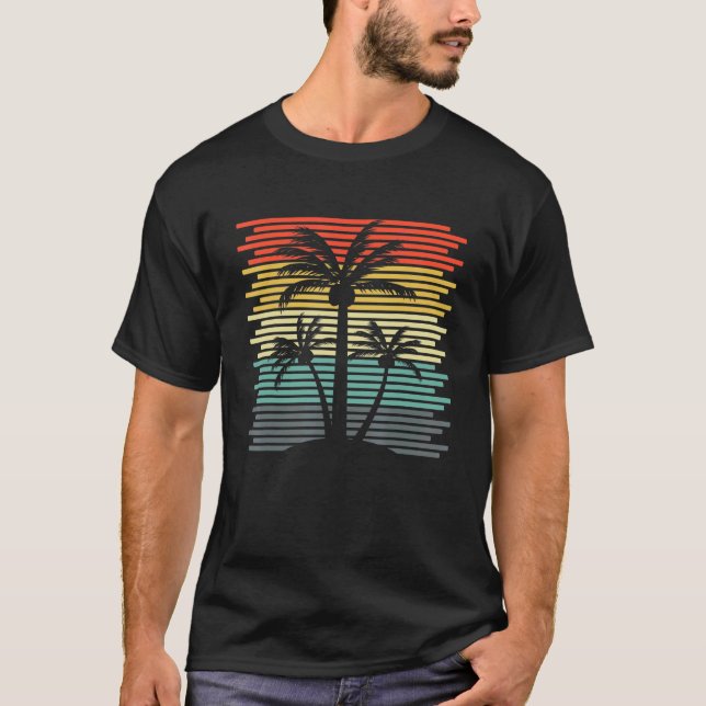 Retro Sunset Palm Tree Vintag Sunset T-Shirt (Vorderseite)
