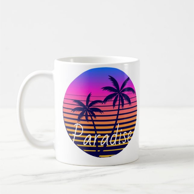 Retro sunset Paradise Kaffeetasse (Links)