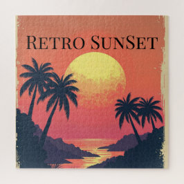Retro Sunset Paradise - Vintage tropische Flucht Puzzle