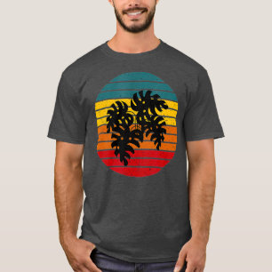 Retro Sunset Pflanze Lady Vintag Monstera T-Shirt