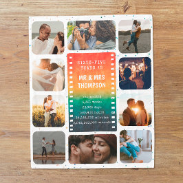 Retro Sunset Photo Mr and Mrs 65th Anniversary Fleecedecke