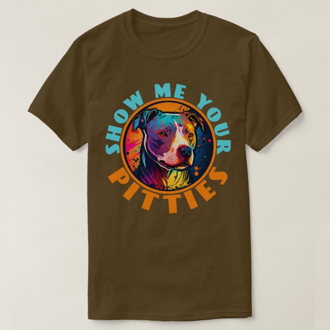 Retro Sunset Pit Bull 2 T-Shirt (Design vorne)