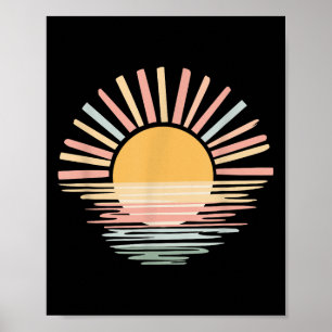 Retro Sunset Rays, Girls Summer, Bella Leinwand Su Poster