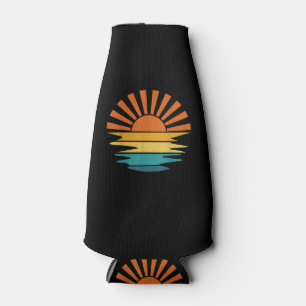 Retro Sunset Rays Wavy Vintag Retro Sunshine Sun Flaschenkühler
