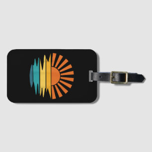 Retro Sunset Rays Wavy Vintag Retro Sunshine Sun Gepäckanhänger