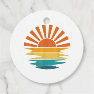 Retro Sunset Rays Wavy Vintag Retro Sunshine Sun Geschenkanhänger