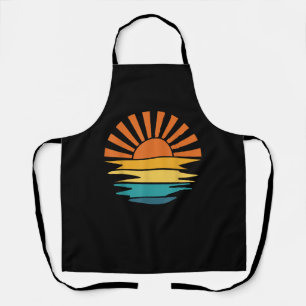 Retro Sunset Rays Wavy Vintag Retro Sunshine Sun Schürze