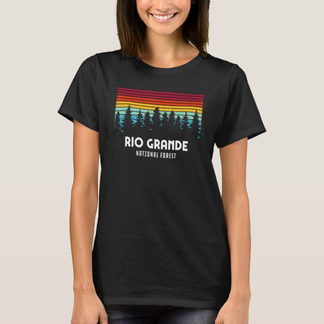 Retro Sunset Rio Grande National Forest Alamosa Co T-Shirt (Vorderseite)
