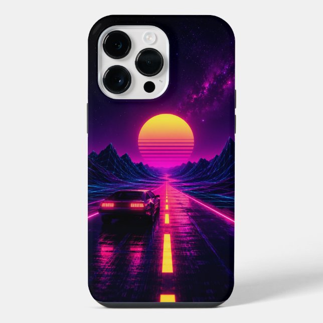 Retro Sunset Road Cell Phone Case iPhone Hülle (Rückseite)
