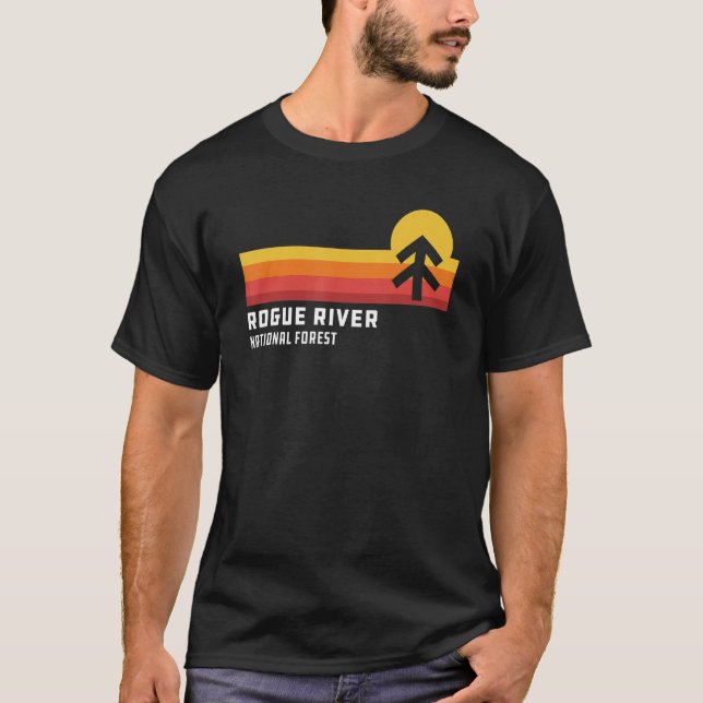 Retro Sunset Rogue River National Forest Medford O T-Shirt (Vorderseite)