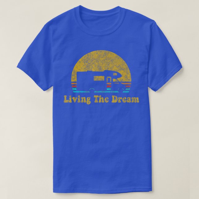 Retro Sunset RV Living The Dream Camping Gift  T-Shirt (Design vorne)